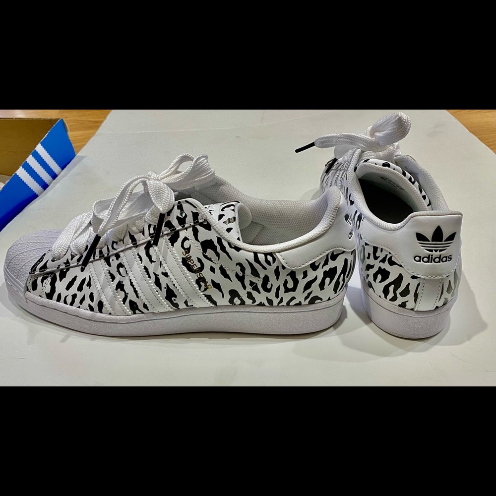 Adidas Superstar Leopard Print Low Top Gym Shoe